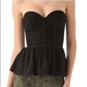 Parker Black Strapless Bustier Top